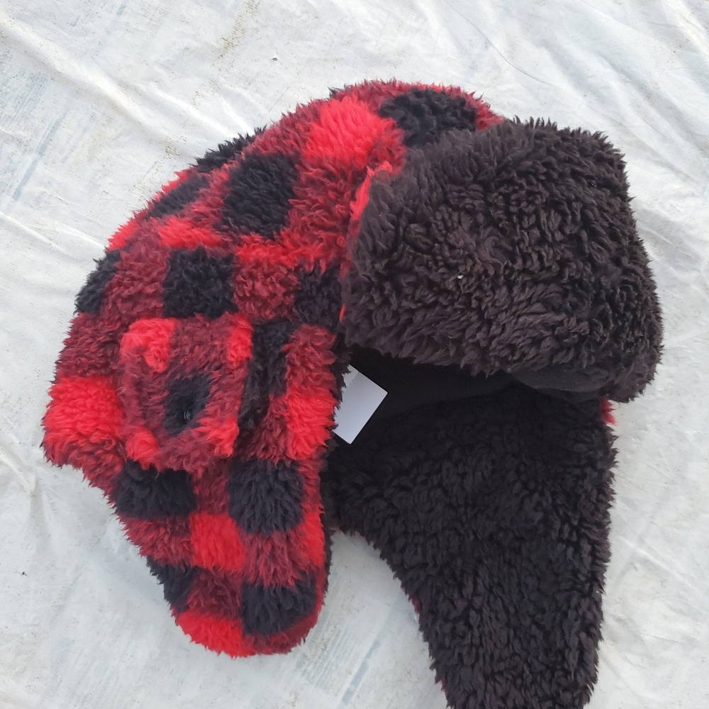 Kids Sherpa-Lined Trapper Hat  tapestry navy s/m